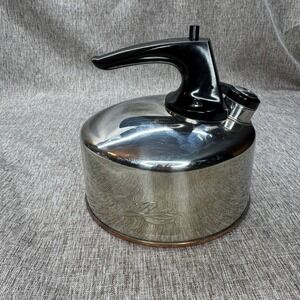 Revere Ware Tea Kettle Copper Bottom Stainless Steel Korea 97-C